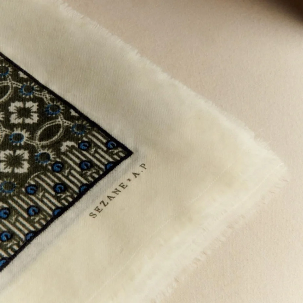 Sézane x Antoinette Poisson NWT Pio Scarf in Dominote Patchwork Print - Picture 3 of 5